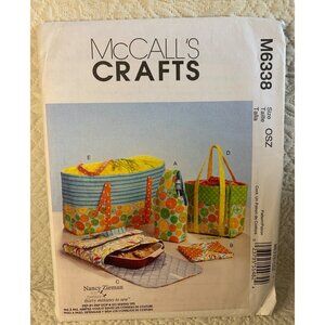 McCall's Misses Picnic Bag Hot Pad Sewing Pattern M6338 - uncut 2011